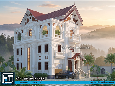 Mẫu biệt thự tân cổ điển 3 tầng diện tích 9,5x17m